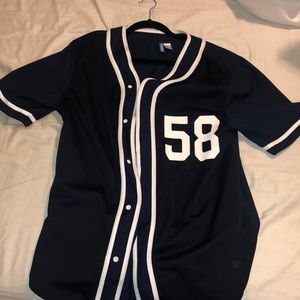 H&M blue baseball jersey
